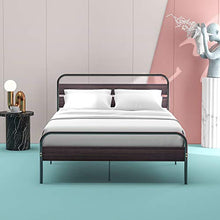 WGYDREAM Letto Letto Singolo in Metallo Nero con Testiera in Legno Solida Base del Giroletto Facile da Montare per Adulti, 140 X 200 Cm