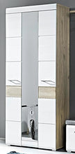 AVANTI TRENDSTORE - Funny - Armadio Guardaroba con Specchio e con Ante a Battente, in Laminato di Quercia d'Argento e Bianco, Dimensioni: Lap 84x200x40 cm