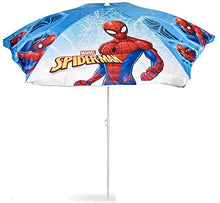 Fair Shop Ombrellone Bambino Spiderman Tondo Spiaggia, Mare, Giardino Terrazzo Parasole Diametro 125 cm