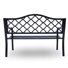 Panche da Giardino per Terrazza All'aperto Panchine del Parco Divertimenti, Panca da Cortile in Alluminio Pressofuso Resistente alle Intemperie, Comoda Panca 2 Posti con Schienale Braccioli