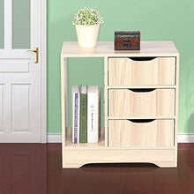 DFGH Cadadommetto Moderno Cassettiera Comodino Moderno Cassettiera da Camera da Letto A 3 Cassetti Mobili da Tavolo in Alto Lucido (Beige)