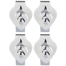 EVENN - Set di 4 morsetti per tovaglia in acciaio inox, per matrimoni, feste, picnic, colore: Argento