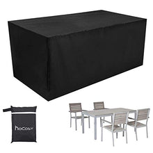 HOCOSY Coperture per Mobili da Giardino, 200 x 160 x 70 cm, Protezioni UV impermeabili, Coperture per Giardino Rettangolari, Copertura per Tavolo da Esterno Tessuto, Tissu Oxford-Noir