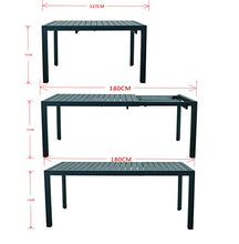 Chicreat T243 Tavolo da Giardino allungabile, Alluminio, Colore Carbone, 127-180 x 77 x 71,5 cm, Black, 180 x 77 x 71.5 cm