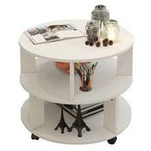 liangzishop Tavolino da Salotto Tavolino Semplice Moderno Rotondo tavolino Armadio Comodino Camera da Letto con Rotella Universale convenienza (Beige) Tavolini da Divano (Color : White)