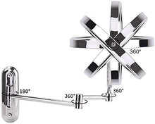 WISFOR Specchio da Parete Trucco Bagno con Ingrandimento 10X, Specchio Ingranditore da parete Specchio Tondo in Acciaio Inox Specchio Ingranditore Bagno Double Face Estensibile 360°Girevole