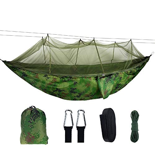 Amaca Outdoor Portable Camouflage Hammock Net Anti-mosquito Sleeping Bed Summer Hanging Swing Hamak Backyard Furniture