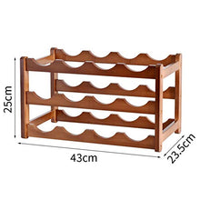 HWG Portabottiglie in Legno Porta Bottiglie di Vino Legno, Bottiglie A 4 Livelli 16, Lechnical Portavini, per Arredamento Casa Bar, Cantina, Cabina,D