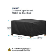 AWNIC Copertura per Tavolo da Giardino Copertura per Mobili da Giardino Resistente allo Strappo Impermeabile Telo Oxford 210X120X71cm