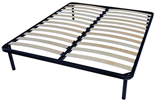 DOLCI SOGNI Rete Matrimoniale 160x190, Letto Doppia Piazza con 26 Doghe Letto Matrimoniale, 4 Piedi Letto Avvitabili, Solida Struttura Letto Matrimoniale 160x190 in Ferro, 100% Made in Italy