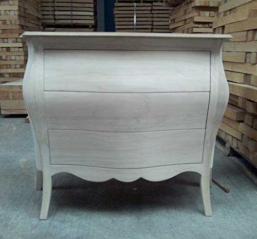 Comò cassettiera credenza Legno Grezzo da 120 cm. Bombata e Sagomata