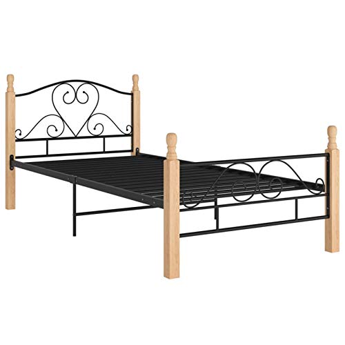 Tidyard Giroletto Nero in Metallo 100x200 cm,Facile da Montare/Costruzione in Metallo