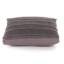 ROMELAREU Cuscino da Terra Quadrato a Maglia Cotone 60x60 cm Grigio Casa e Giardino Arredo Cuscini Foderati