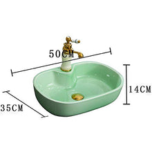Jgophu Green China Artistic Porcelain Lavandino in ceramica ovale in porcellana