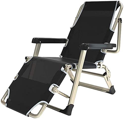 FACAZ Sedia Relax Sedie Sdraio da Giardino Pieghevole Piscina Sedie da Spiaggia Lettino Prendisole Reclinabile Patio Sedia reclinabile con poggiatesta Max.聽Capacit脿 200 kg - Nero