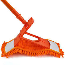 SSAYY Mop Nuovo Minifibre Allungabile Mop Cleaner Sweeper Pavimento in Piastrelle in Laminato di Legno Wet Dry - Orange