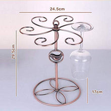 LXH-SH Cremagliera del Vino Nana Wine Glass Hanger, Hanging Coppa di immagazzinaggio del Metallo cremagliera del Tavolo Calici con 6 Ganci 24.5x24.5x29.5cm scaffali Vino contatore