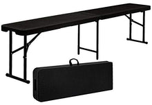 AMANKA - Panca da Giardino, Pieghevole, Resistente alle intemperie, 184 x 30 x 43 cm, Effetto Rattan