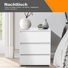 Comodino Comò a 3 cassetti Mobile Contenitore Cassettiera Tavolo Camera da Letto Portaoggetti Moderno Comodino Tavolino Alto per Soggiorno Camera da Letto Cassettiera Armadio Cassettone Bianco