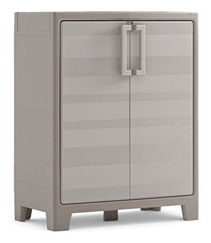 Armadietto basso in resina 2 ante e 2 ripiani cm 80x44x100 Beige Gulliver 9752000