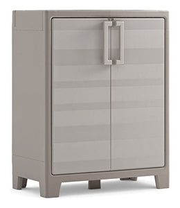 Armadietto basso in resina 2 ante e 2 ripiani cm 80x44x100 Beige Gulliver 9752000