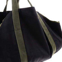 Namvo Porta legna da ardere Tronchi Borsa robusta e robusta in tela con manici per campeggio (nero + verde)