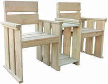 Panchina all'aperto Sedile Giardino, Panca da giardino impregnata Panco da due posti,Wood color
