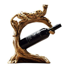 JCSW Portabottiglie da Tavolo Porta Vino da appoggio in Piedi Scultura in Resina Artigianato Leopardo Regali Animali Decorazioni per la casa Decorazioni per Interni, Oro, THV151VHT