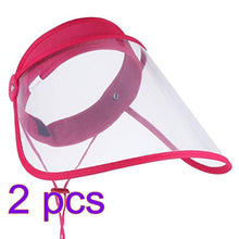 Garneck 2pcs Reusable Safety Face Shield Protective Sheild Windproof Dustproof Full Face Cover Hat Rosy