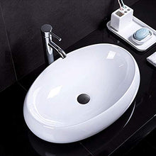 Feixunfan Lavabo Bagno Vasca Ovale Lavabo Casa Lavabo Semplice Bagno Ceramic Art per Il Ristorante Dell'hotel (Color : White, Size : 60x40x15cm)