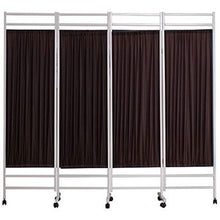 RJJBYY Paravento Medico, Panno in Nylon A Doppio Strato Staccabile E Lavabile A 4 Pieghe con Ruote Universali,Marrone