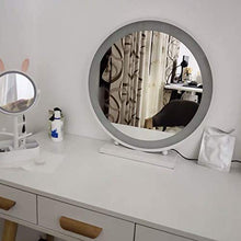 Specchio da toeletta rotondo a LED, camera da letto con specchio da tavolo grande e luminoso, specchio di bellezza con luce di riempimento, specchio da toletta per parrucchiere,D'oro,diameter60cm