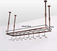 FYHH-JZHY Portabottiglie da Vino da Appendere Portabicchieri da Vino Rosso Portabicchieri Capovolto Portabottiglie da Soffitto Creativo per Bar A Casa, 100Cm, 100Cm