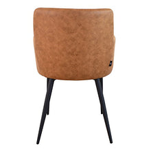 Damiware Rose Sedia con bracciolo | sala da pranzo Comfort Rivestimento in Tessuto (Cognac)