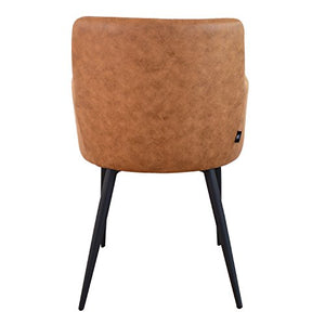 Damiware Rose Sedia con bracciolo | sala da pranzo Comfort Rivestimento in Tessuto (Cognac)