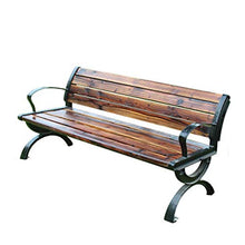 GaoF Panchina da Giardino in Metallo per Esterni, Struttura in ghisa e panchina da Giardino in Legno anticorrosivo, Panca da Portico retrò con bracciolo Schienale, per Patio Prato Quadrato