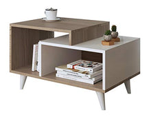 HOMIDEA Sage Tavolino Basso da Salotto - Tavolino da Divano - Tavolino da caffè Moderno in Un Design alla Moda (Avola - Bianco)