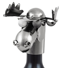 BRUBAKER Portabottiglie da Vino dal Design Alce Divertente - Scultura in Metallo con Biglietto Dauguri