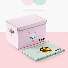 WANCR Pieghevole Scatola portaoggetti con Coperchio cubi Giocattolo per Bambini, Finitura Box Vestiti Coperta Cassette in Organizer per Camera da Letto Armadio Contenitore Pink Rabbit