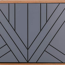 homcom Mobile TV per Salotto con 2 Armadietti con Anta e Mensole, per TV Fino 60'', 160x39.5x55cm, Teak e Grigio
