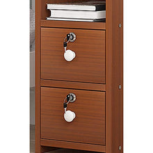 Comodino Filetto Mini Assemblea Domestica Camera con la Serratura Storage Box Piccolo Ultra Narrow Studio Locker FANJIANI (Color : Red Walnut, Size : 20X32X60cm)