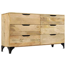 FAMIROSA Cassettiera in Legno Massello di Mango 140x45x80 cm