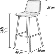 YS Sedia Stile Moderno Bancone Cucina Colazione Gambe in Metallo Sedile in Ecopelle Sgabello da Bar,65 cm,65 cm