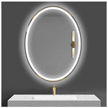 Y&J Specchio da Parete Grande, Specchio Bagno con Luce LED, Specchio Ovale Senza Cornice, 50x70cm, 60x80cm, 70x90cm, 75x100cm, 75x120cm