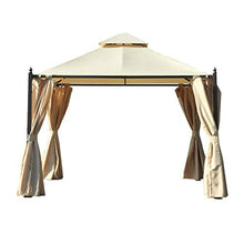 miozzi Gazebo da Giardino Impermeabile con Pannelli Laterali Beige 3x3m