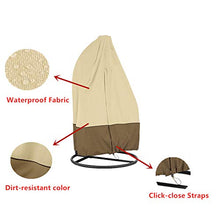 mychoose - Copertura per sedia a uovo da giardino, in taffettà, impermeabile, per sedie da giardino, in vimini, colore: beige e caffè (231,1 x 203,2 cm)