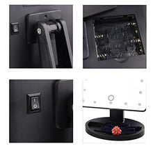 VSander specchi Nuovo Desktop Multi-Funzione di Stoccaggio Specchio di Vanità Riempire La Luce Rotante Specchio Touch Sensor Dimming Specchio 10 Volte Specchio for Il Trucco Nero