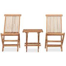 vidaXL Set da Pranzo da Giardino Pieghevole 3 pz in Massello di Teak