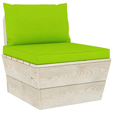SKM Set Divani da Giardino su Pallet 6 pz con Cuscini Legno Abete (118.9kg) Verde-3575