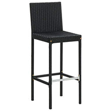 FAMIROSA Sgabelli da Bar con Cuscini 4 pz Neri in Polyrattan-3437